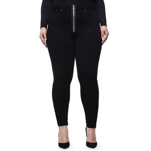 Good American good waist exposed zip skinny jeans